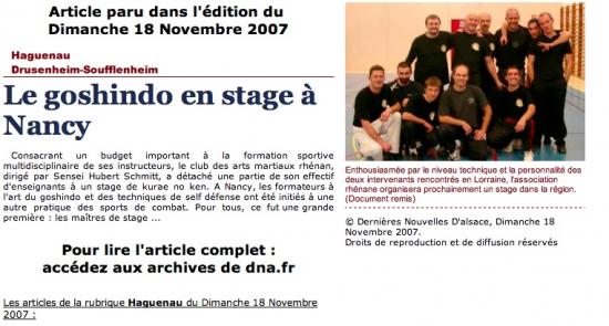 Article DNA du 18 novembre 2007