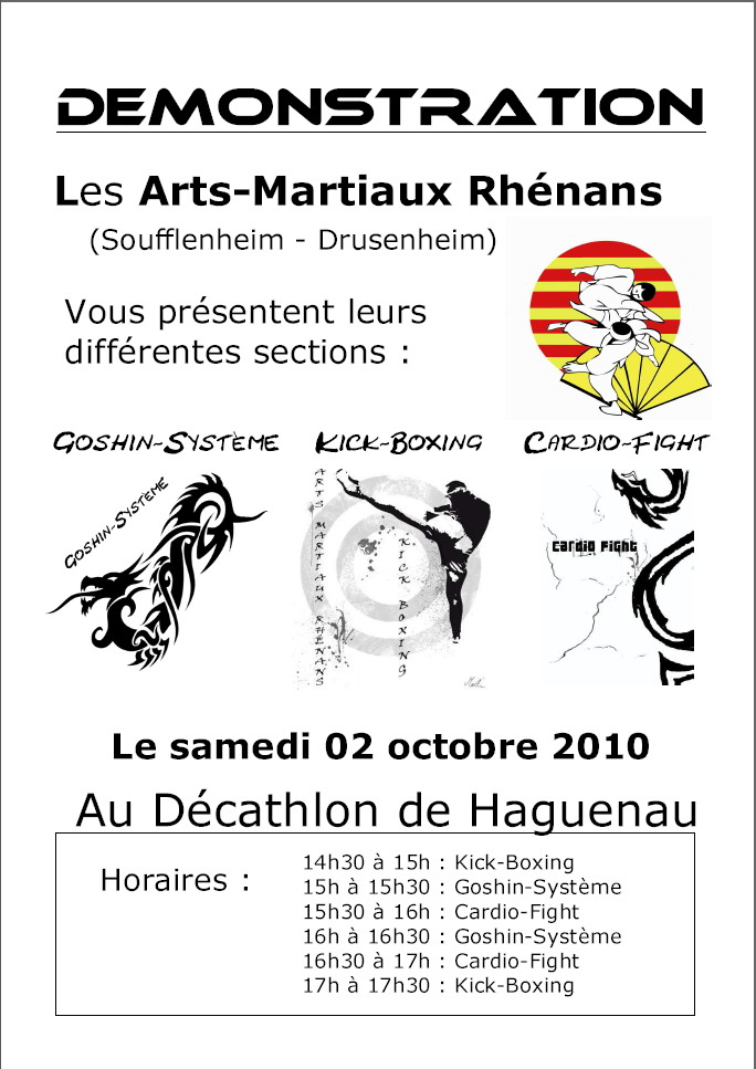 Affiche Demonstration au Décathlon de Haguenau