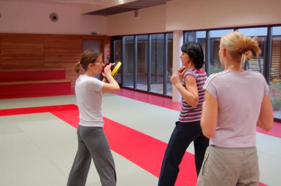 Entrainement de la section Kick-Boxing à Drusenheim avec Miss Espace Rhénan dans les rangs.